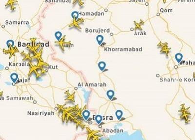 کدام شرکت های هواپیمایی پرواز بر فراز تنگه هرمز را متوقف نموده اند؟، نقشه تغییر راستا پروازی حاشیه نشین های خلیج فارس را ببینید